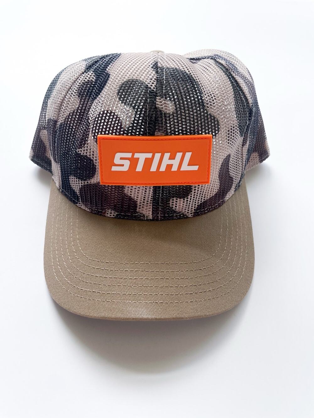 Camo and Orange Stihl Snap Back AdjustableTrucker Hat